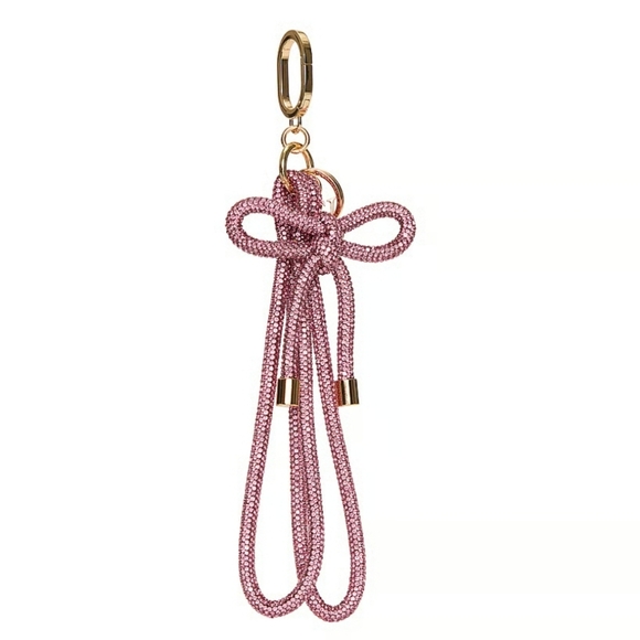 VICTORIA SECRET Knotted Shine Wristlet Strap Keychain. Royal Pink. - Picture 2 of 7